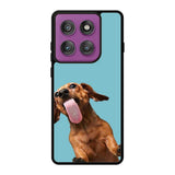 The funny thing is the dog on the glass Motorola Moto Edge 60 Pro Case QC0333