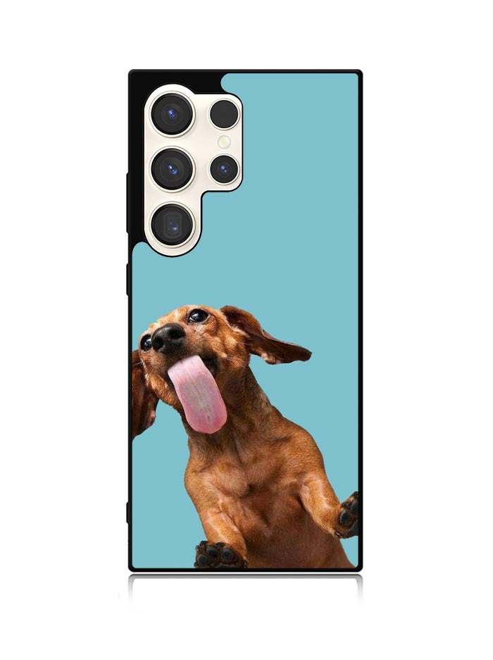 The funny thing is the dog on the glass Samsung Galaxy S25 Ultra 5G Case QC0333