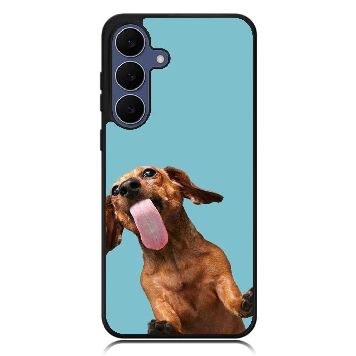 The funny thing is the dog on the glass Samsung Galaxy S25 FE Case OV0333