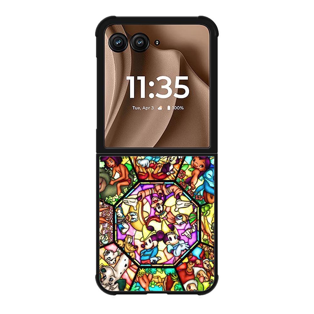Disney characters stained glass Motorola Moto RAZR Plus 2025 Case OV0358