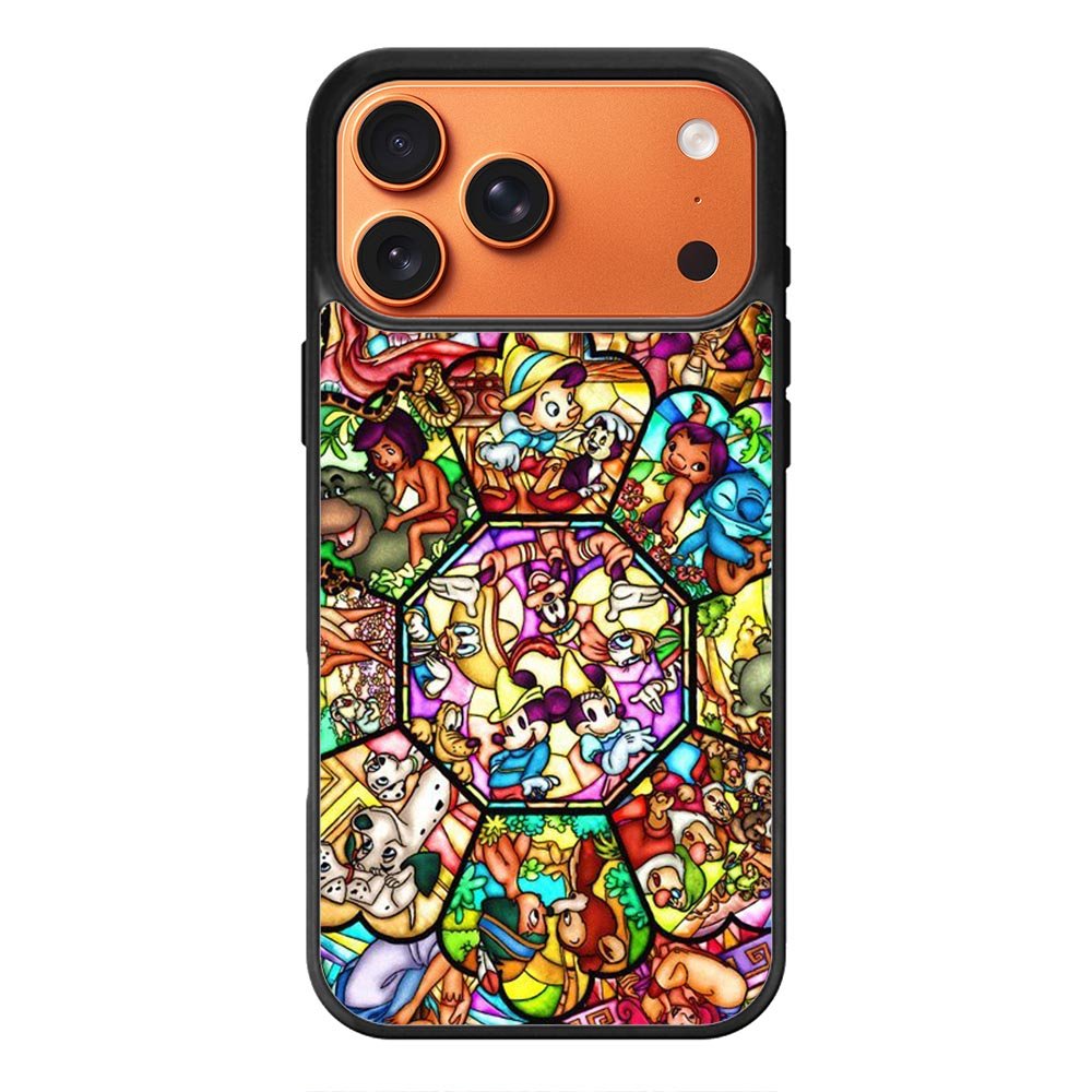 Disney characters stained glass iPhone 17 Pro Max Case OV0358