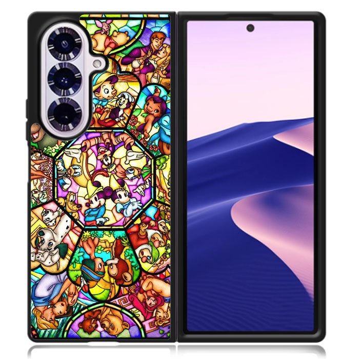 Disney characters stained glass Samsung Galaxy Z Fold 7 Case OV0358