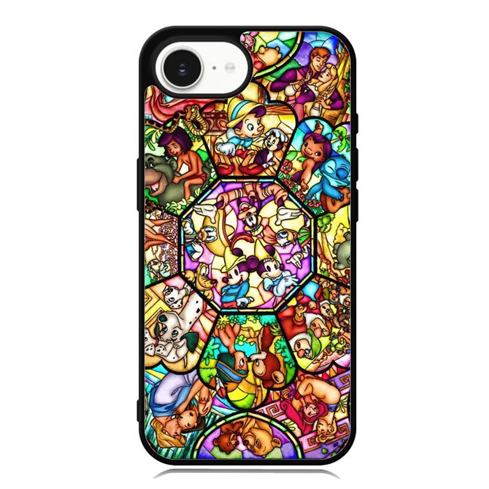 Disney characters stained glass iPhone 16e Case OV0358