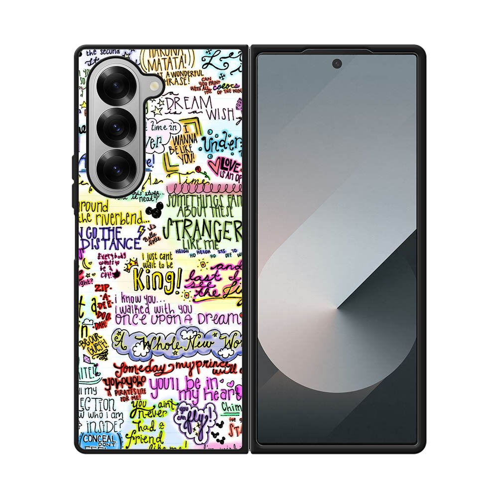 Disney Song Lyrics Samsung Galaxy Z Fold 7 5G Case QC0362