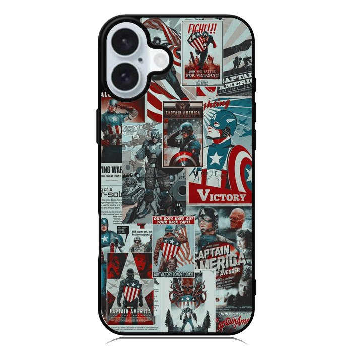 Captain America Collage iPhone 16 Case QC5470