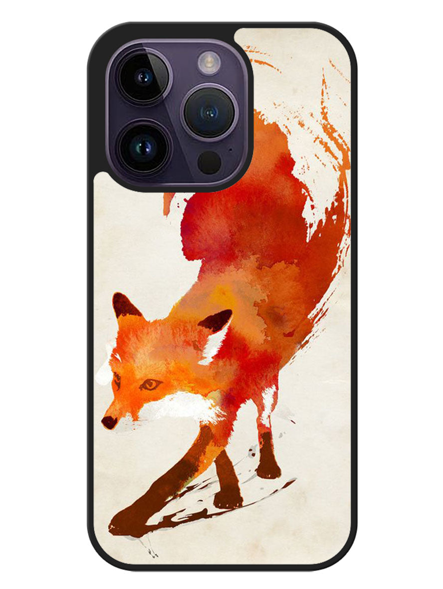 Watercolor art orange red fox animal iPhone 14 Pro Case