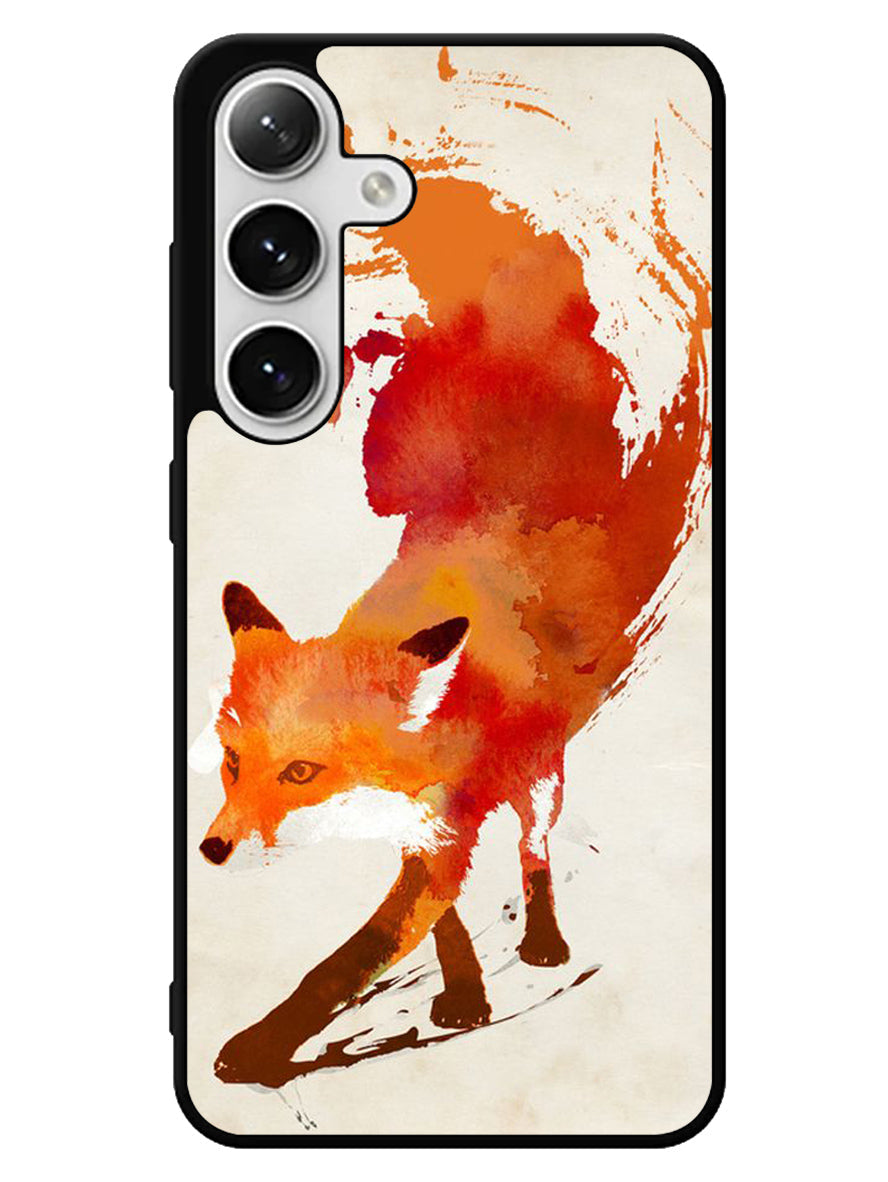 Watercolor art orange red fox animal Samsung Galaxy S25 5G Case