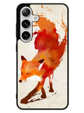 Watercolor art orange red fox animal Samsung Galaxy S25 5G Case