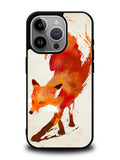 Watercolor art orange red fox animal iPhone 15 Pro Case