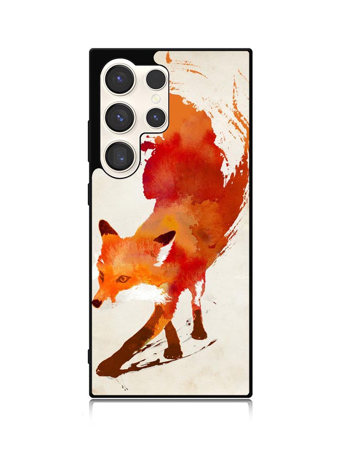 Watercolor art orange red fox animal Samsung Galaxy S25 Ultra 5G Case