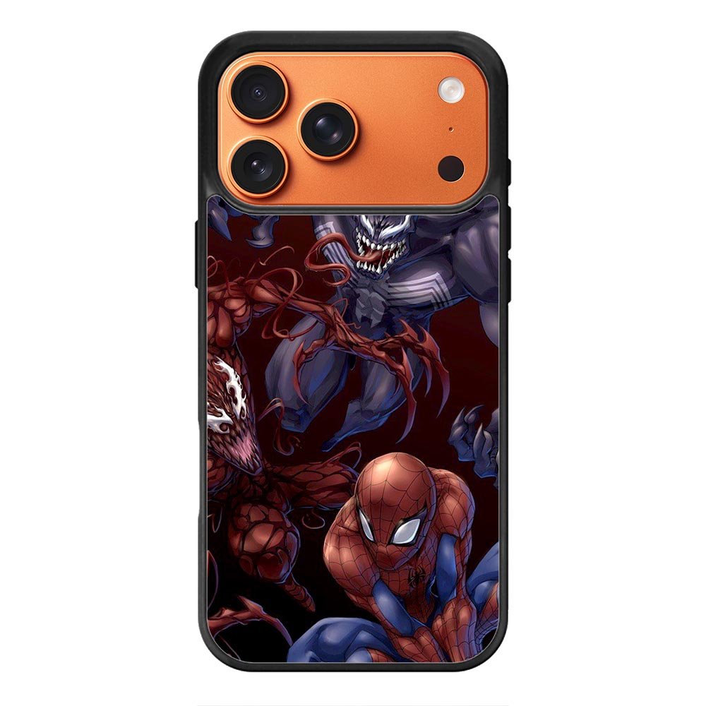 Spiderman Venom Carnage Back iPhone 17 Pro Case QC0573