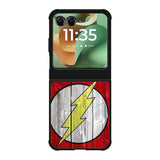 Flash SUperhero Logo on Wood Motorola Moto RAZR 2025 Case OV4872