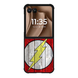 Flash SUperhero Logo on Wood Motorola Moto RAZR Plus 2025 Case OV4872