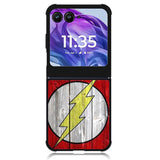 Flash SUperhero Logo on Wood Motorola Moto Razr Plus 2024 , Moto Razr+ 2024 Case OV4872