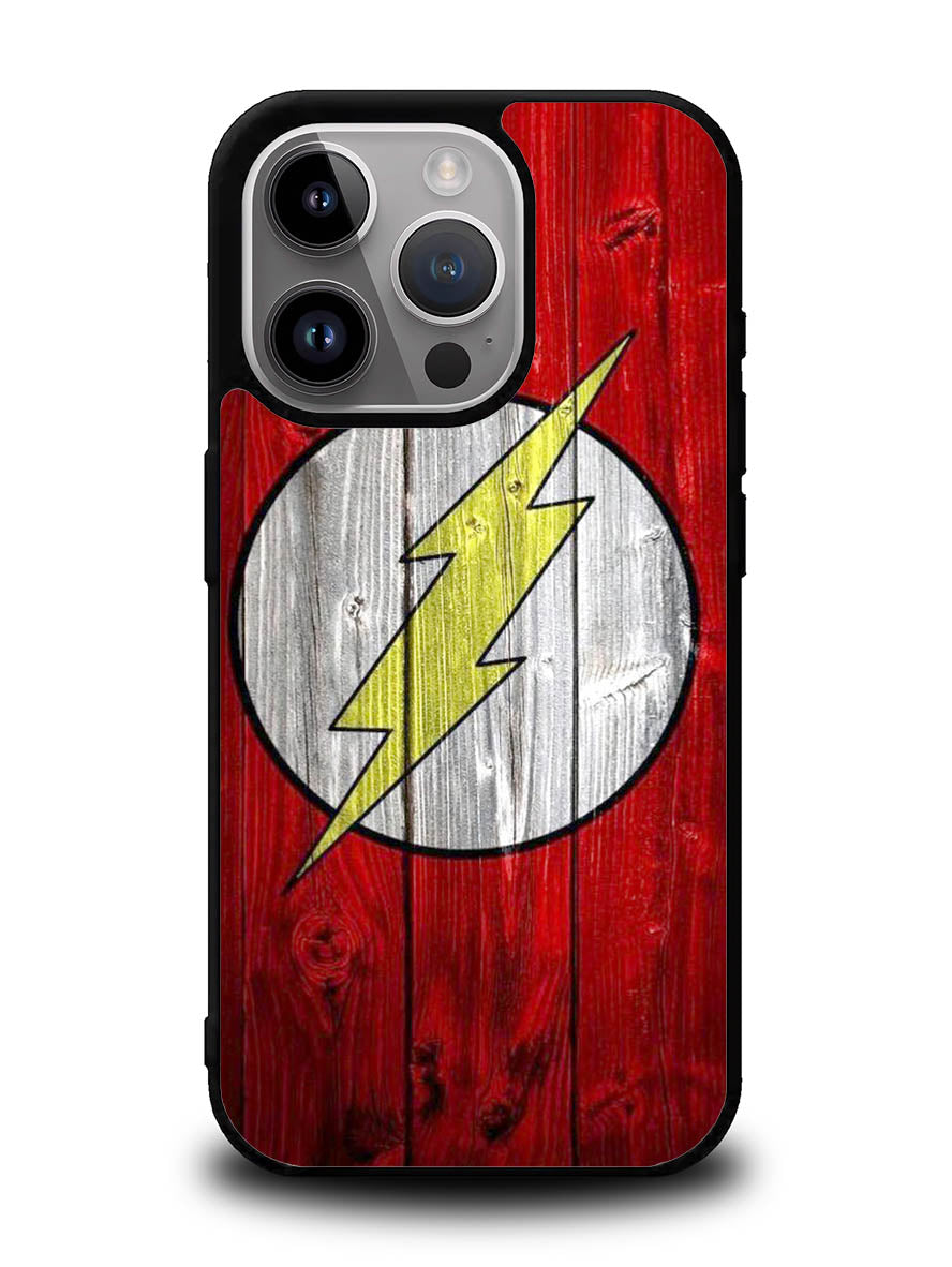 Flash SUperhero Logo on Wood iPhone 16 Pro Max Case OV4872