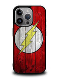 Flash SUperhero Logo on Wood iPhone 16 Pro Max Case OV4872