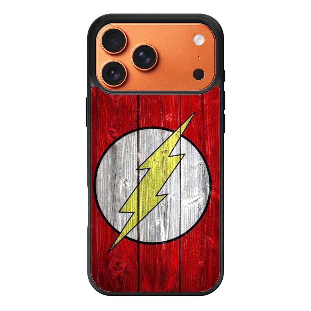 Flash SUperhero Logo on Wood iPhone 17 Pro Max Case OV4872