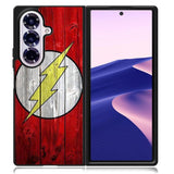 Flash SUperhero Logo on Wood Samsung Galaxy Z Fold 7 Case OV4872