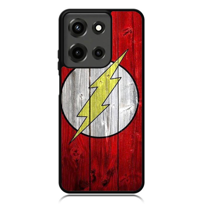 Flash SUperhero Logo on Wood Motorola Moto G 5G 2025 Case OV4872