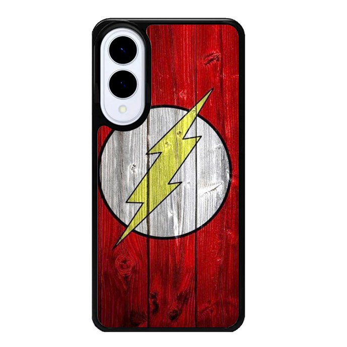 Flash SUperhero Logo on Wood Samsung Galaxy S25 Edge 5G Case OV4872