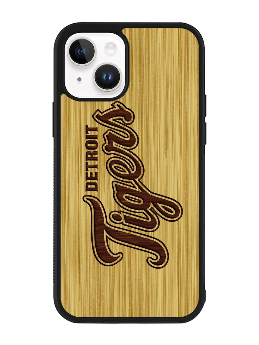 detroit tigers logo wood iPhone 14 Case QC4689