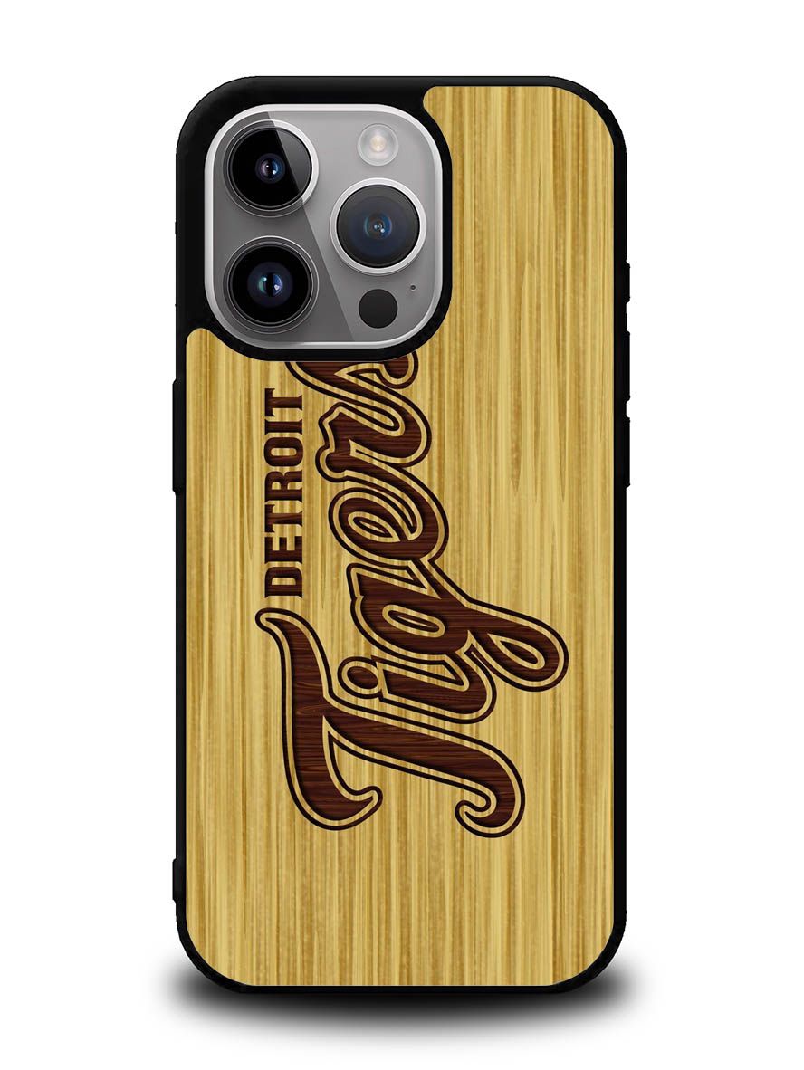 detroit tigers logo wood iPhone 16 Pro Case OV4689