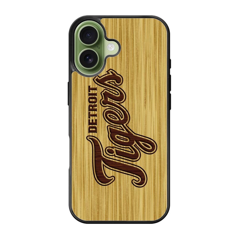 detroit tigers logo wood iPhone 17 Case QC4689