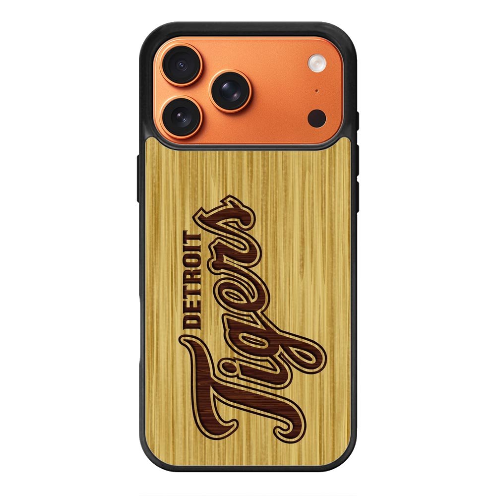 detroit tigers logo wood iPhone 17 Pro Case QC4689