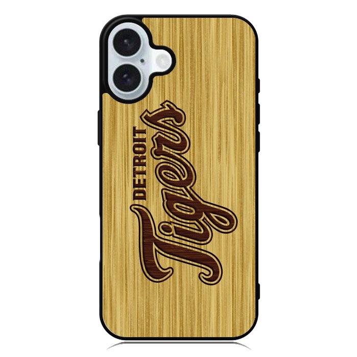 detroit tigers logo wood iPhone 16 Case QC4689