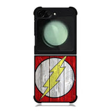 Flash SUperhero Logo on Wood Samsung Galaxy Z Flip 6 5G 2024 Case OV0690