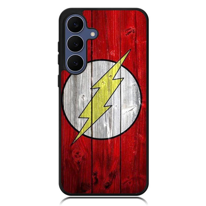 Flash SUperhero Logo on Wood Samsung Galaxy S25 FE Case OV0690