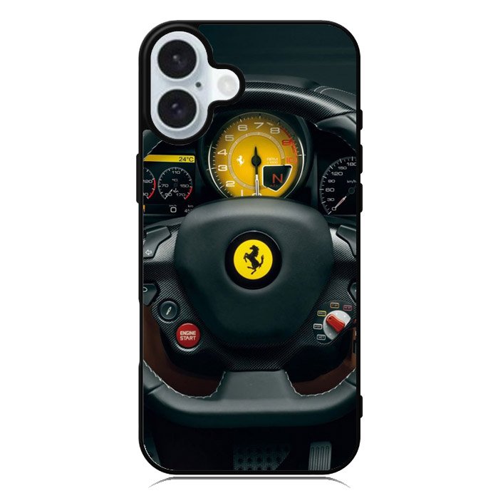 Red Ferrari Logo iPhone 16 Case QC0479