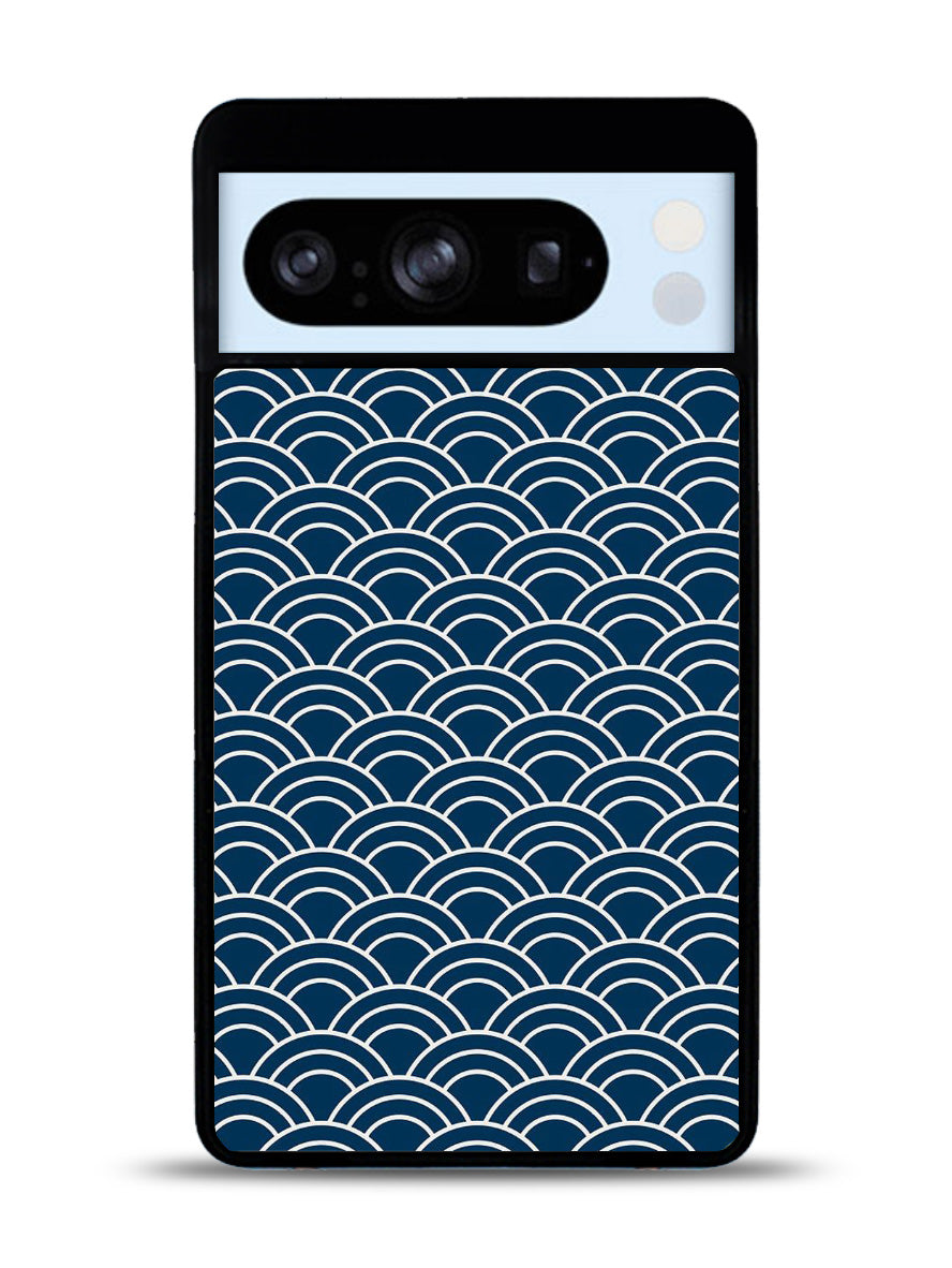 Japanese Gold Cloud Wave Indigo Pattern Google Pixel 8 Pro Case QC5321