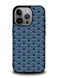 Japanese Gold Cloud Wave Indigo Pattern iPhone 16 Pro Max Case OV5321