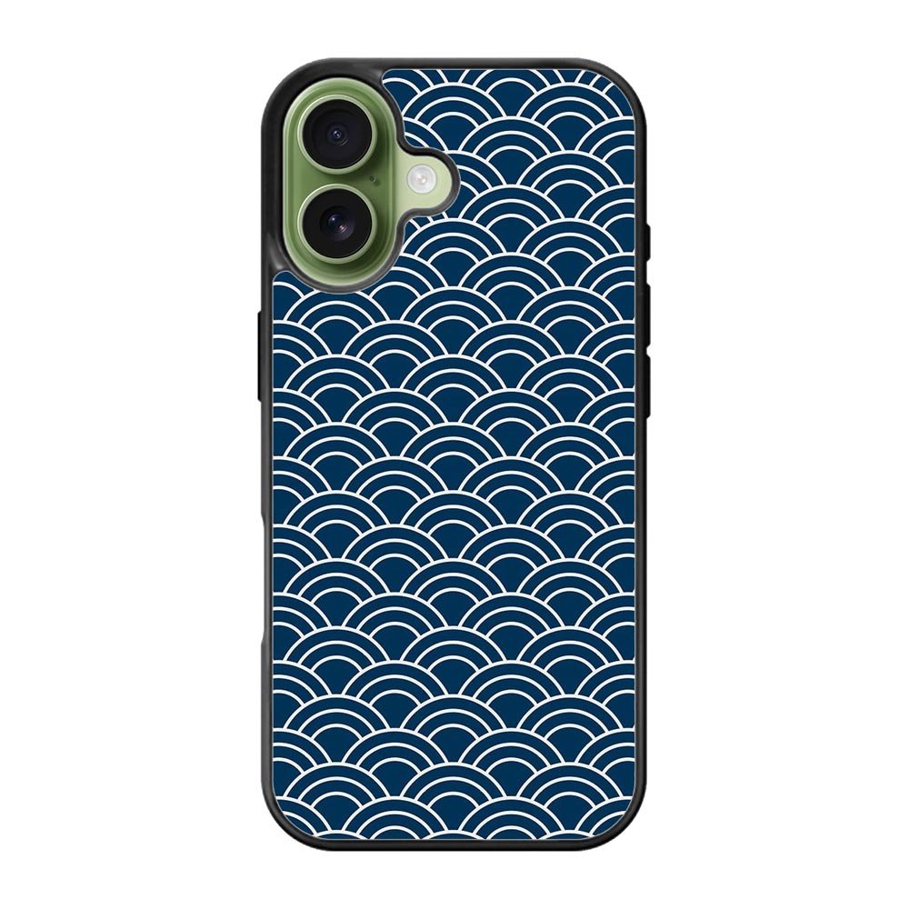 Japanese Gold Cloud Wave Indigo Pattern iPhone 17 Case OV5321
