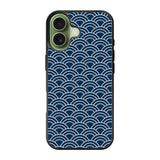 Japanese Gold Cloud Wave Indigo Pattern iPhone 17 Case OV5321