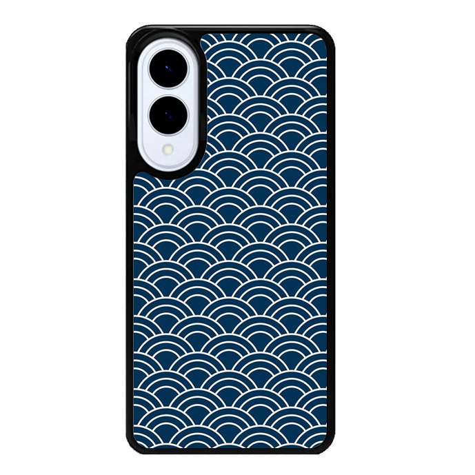 Japanese Gold Cloud Wave Indigo Pattern Samsung Galaxy S25 Edge 5G Case OV5321