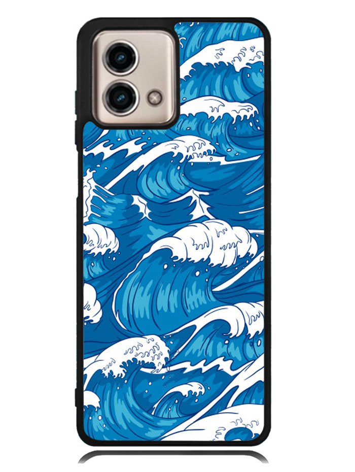 storm waves seamless pattern raging ocean water sea Motorola Moto G Stylus 5G 2023 Case OV2355
