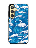 storm waves seamless pattern raging ocean water sea Samsung Galaxy S25 5G Case OV2355