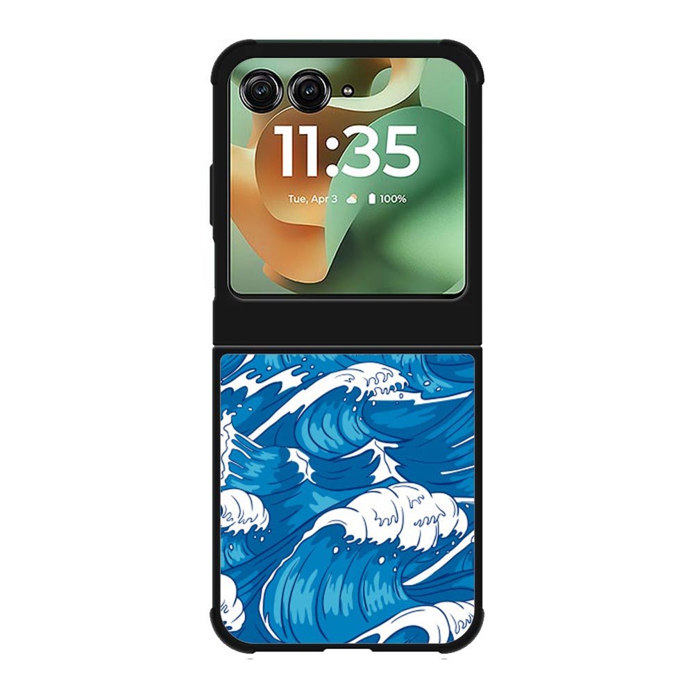 storm waves seamless pattern raging ocean water sea Motorola Moto RAZR 2025 Case OV2355