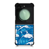 storm waves seamless pattern raging ocean water sea Samsung Galaxy Z Flip 6 5G 2024 Case OV2355