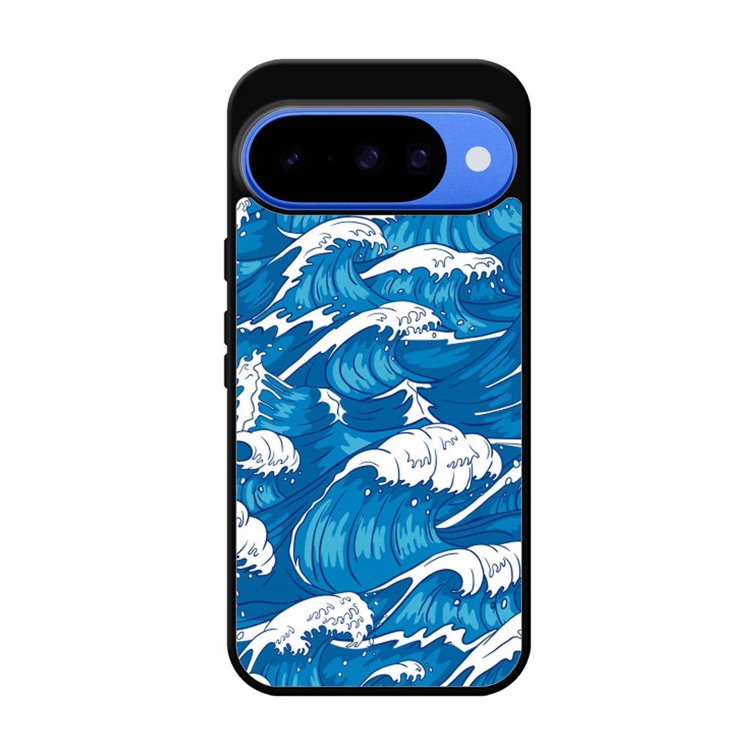 storm waves seamless pattern raging ocean water sea Google Pixel 10 Case QC2355