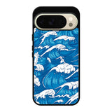 storm waves seamless pattern raging ocean water sea Google Pixel 10 Pro XL Case QC2355