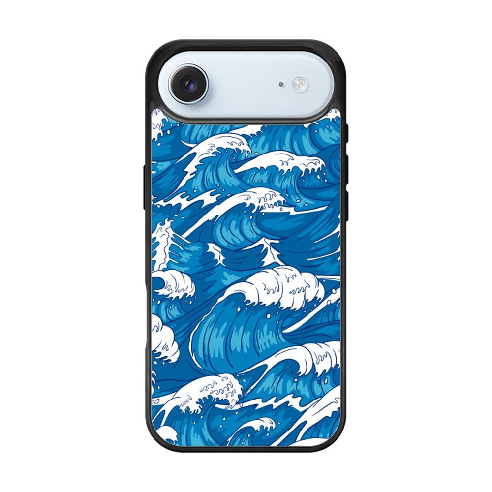storm waves seamless pattern raging ocean water sea iPhone Air Case QC2355