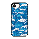 storm waves seamless pattern raging ocean water sea iPhone 17e Case QC2355