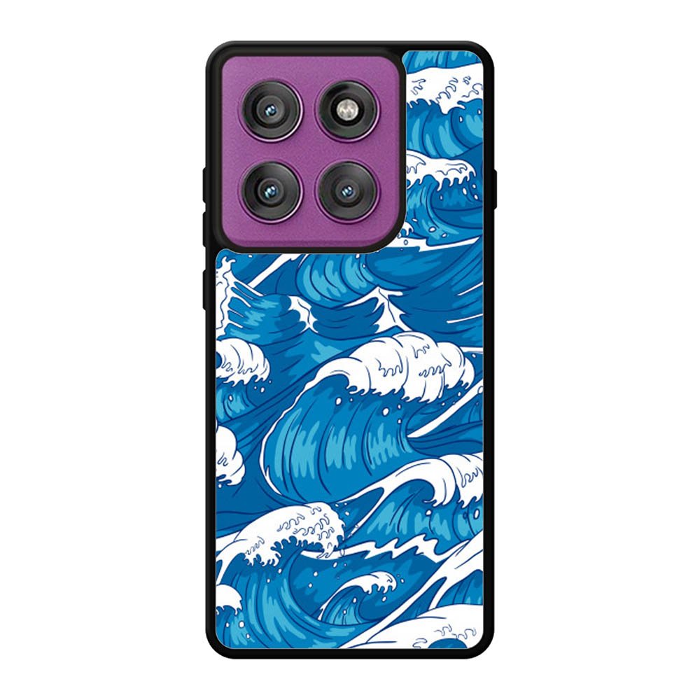 storm waves seamless pattern raging ocean water sea Motorola Moto Edge 60 Pro Case QC2355