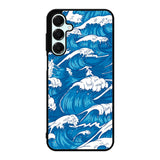 storm waves seamless pattern raging ocean water sea Samsung Galaxy A16 Case OV2355