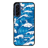 storm waves seamless pattern raging ocean water sea Samsung Galaxy A17 Case QC2355