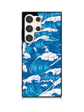 storm waves seamless pattern raging ocean water sea Samsung Galaxy S25 Ultra 5G Case QC2355
