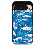 storm waves seamless pattern raging ocean water sea Google Pixel 9 | Pixel 9 Pro Case OV2355